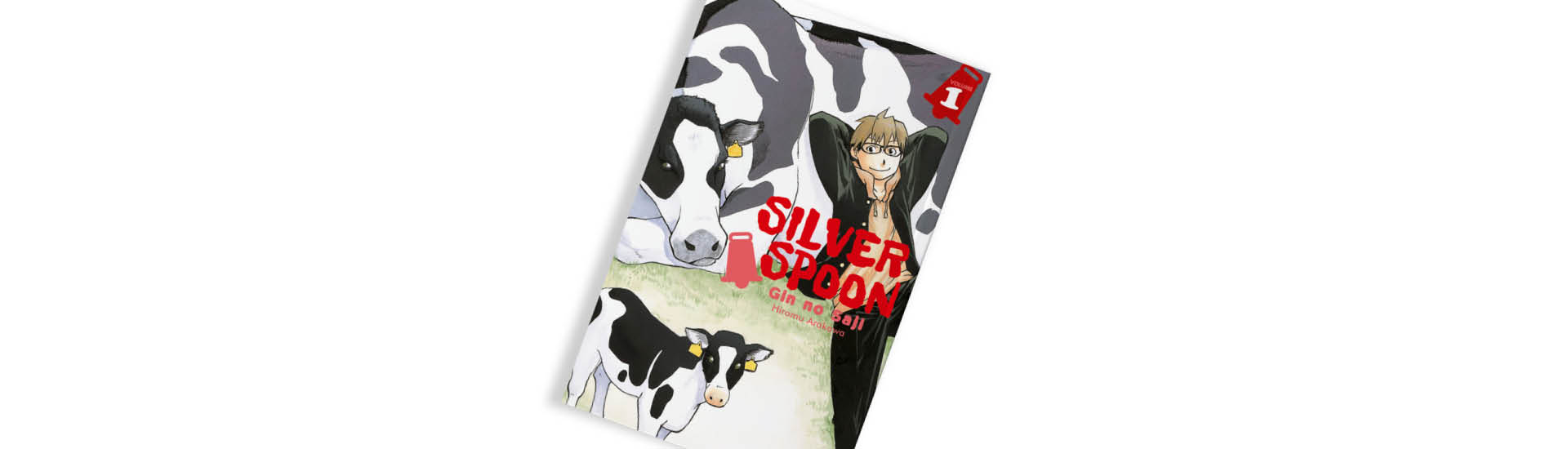 Capa do mangá 'Silver Spoon', de Hiromu Arakawa, em fundo branco.