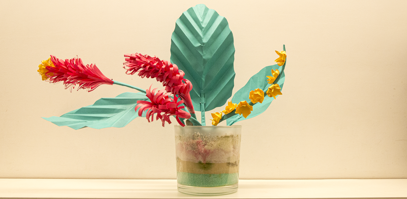 Oficina de Ikebana com Flores de Papel