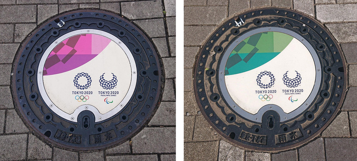 Duas tampas de bueiro projetadas para Tokyo 2020