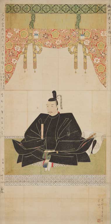 Retrato de Oda Nobunaga (reprodução) de autoria de Ninagawa Noritane, Era Edo, Século 19. 